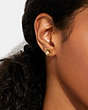 COACH®,MINI TEA ROSE 2-IN-1 STUD EARRINGS,Plated Brass,Mini,Gold,Detail View