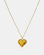 COACH®,HEART CHAIN NECKLACE,Brass,Gold,Front View