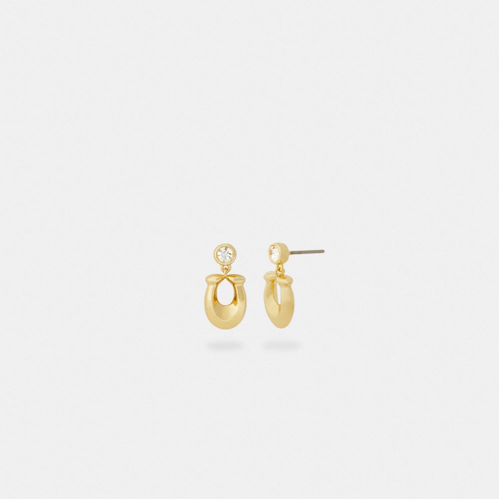 COACH Signature Logo Crystal Stud Earrings