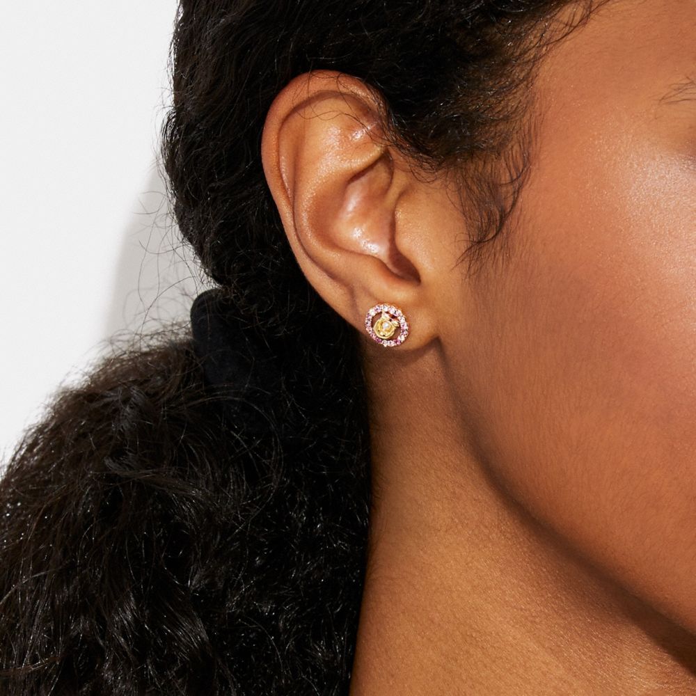 COACH® | Signature Multicolor Crystal Stud Earrings