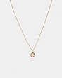 COACH®,SIGNATURE MULTICOLOR CRYSTAL NECKLACE,Plated Brass,Gold/Multi,Front View