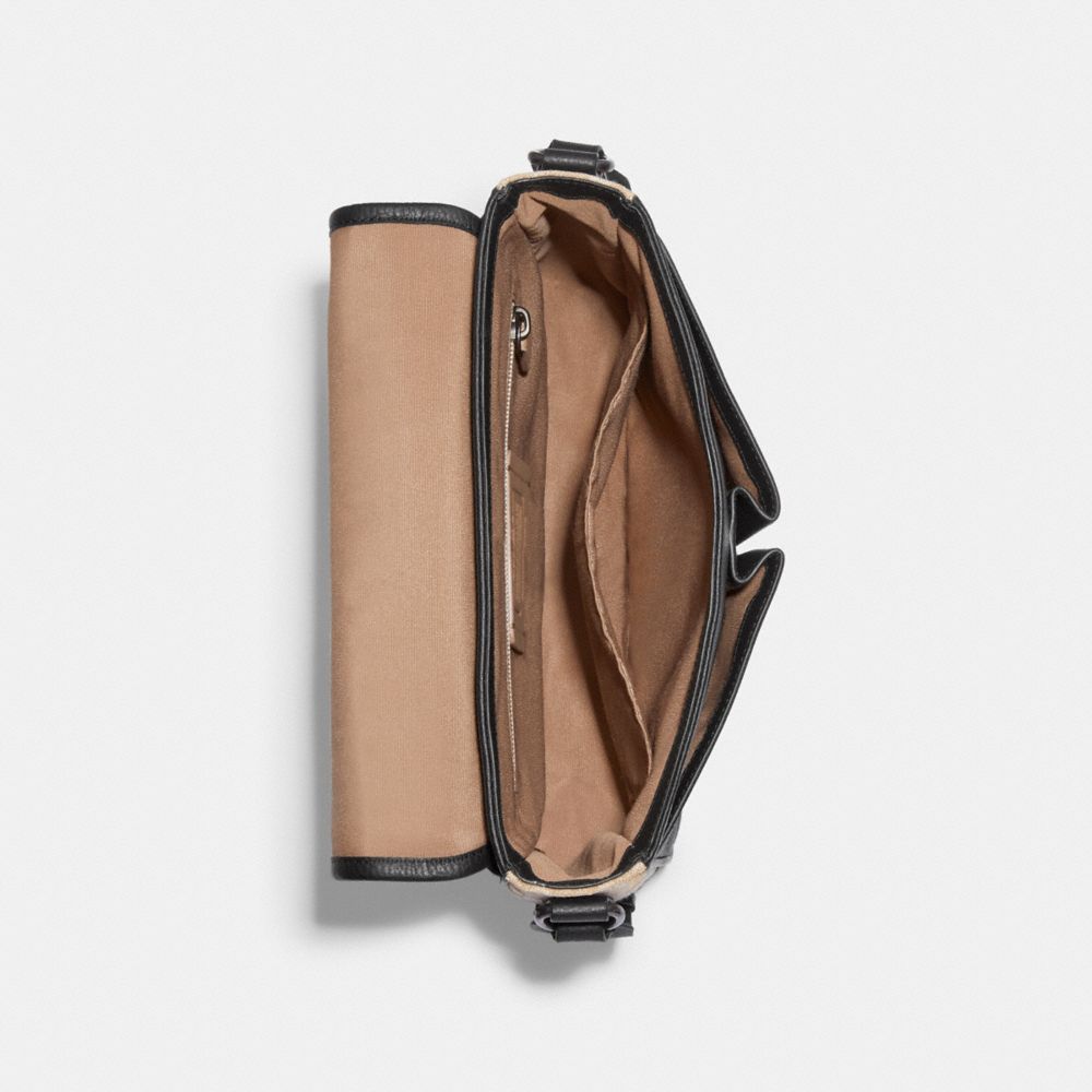 COACH®,Thompson Small Map Bag In Signature Jacquard With Varsity Stripe,,Inside View,Top View
