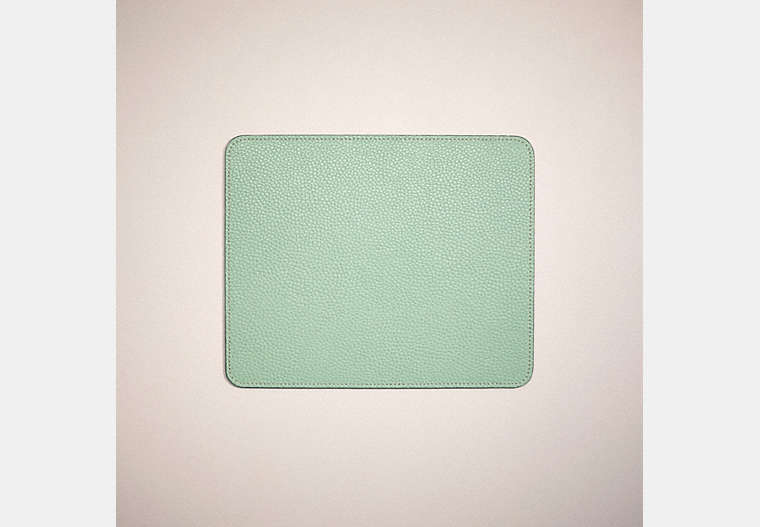 COACH®,REMADE MOUSE PAD,Leather,Green,Front View