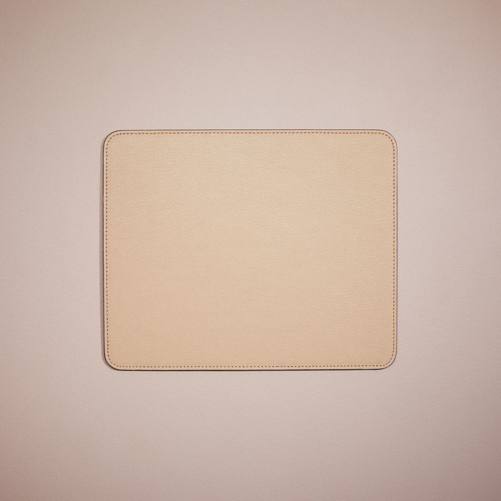 COACH®,Remade Mouse Pad,Leather,Mouse Pad,Stitching,Beige,Front View