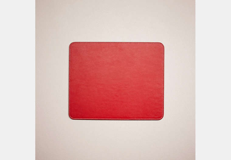 COACH®,REMADE MOUSE PAD,Leather,Red,Front View