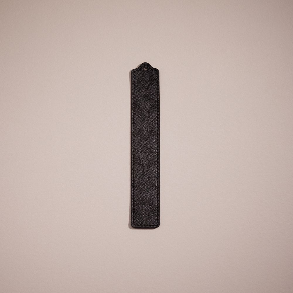 COACH®,Remade Bookmark,Leather,Bookmark,Embossed,Black,Front View