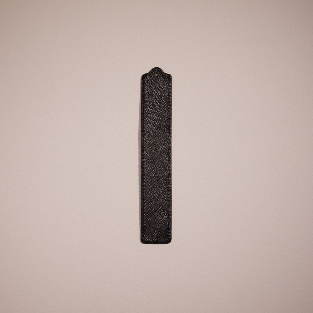 COACH®,Remade Bookmark,Leather,Bookmark,Embossed,Black,Back View