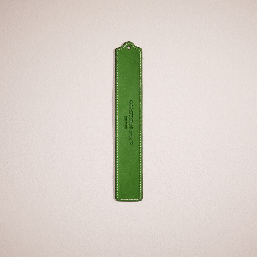 COACH®,REMADE BOOKMARK,Leather,Green,Front View