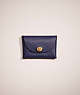 COACH®,REMADE MEDIUM POUCH,Pebble Leather,Brass/Midnight Navy,Front View