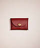 COACH®,REMADE MEDIUM POUCH,Pebble Leather,Brick Red,Front View