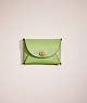 COACH®,REMADE MEDIUM POUCH,Pebble Leather,Lime Green,Front View