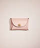 COACH®,REMADE MEDIUM POUCH,Pebble Leather,Metallic Pink,Front View