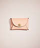 COACH®,REMADE MEDIUM POUCH,Pebble Leather,Faded Pink,Front View