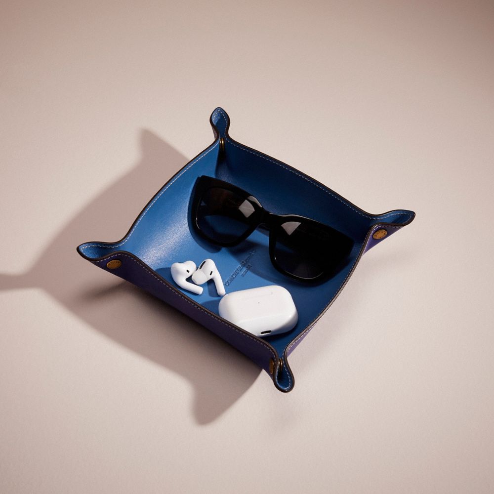 COACH®,Remade Valet Tray,Leather,Decorative Tray,,Inside View, Top View