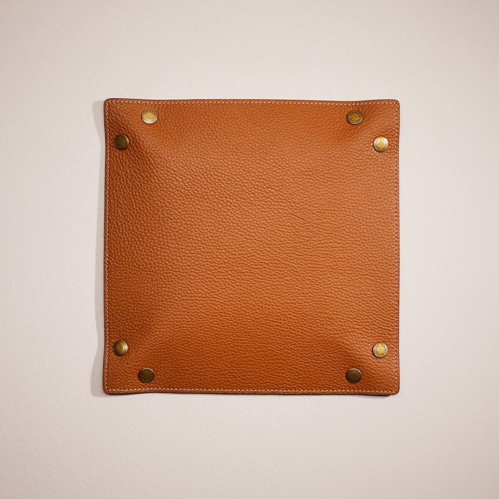 COACH®,REMADE VALET TRAY,Leather,Brown,Back View