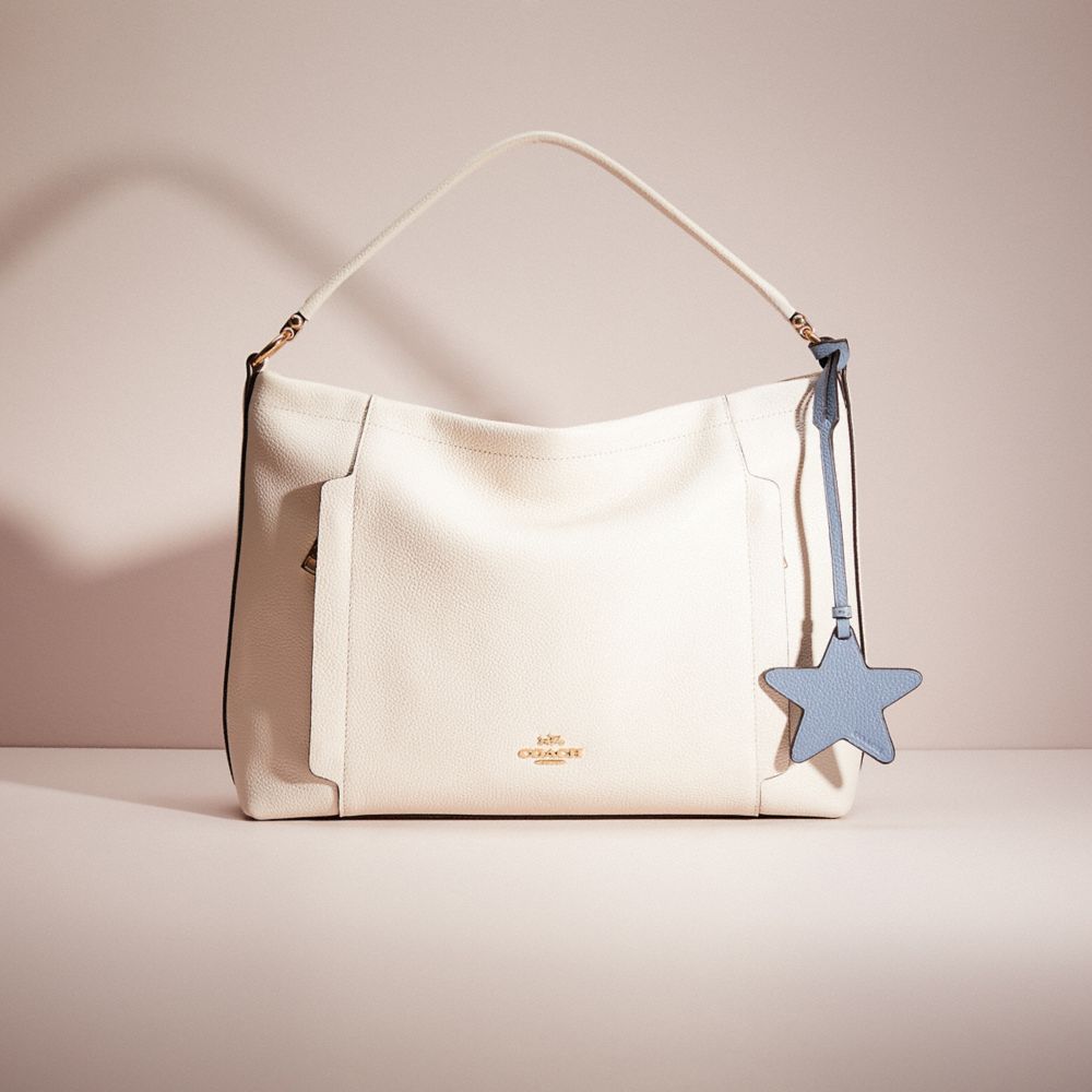 COACH®,REMADE STAR BAG CHARM,Leather,School Spirit,Chambray,Inside View, Top View