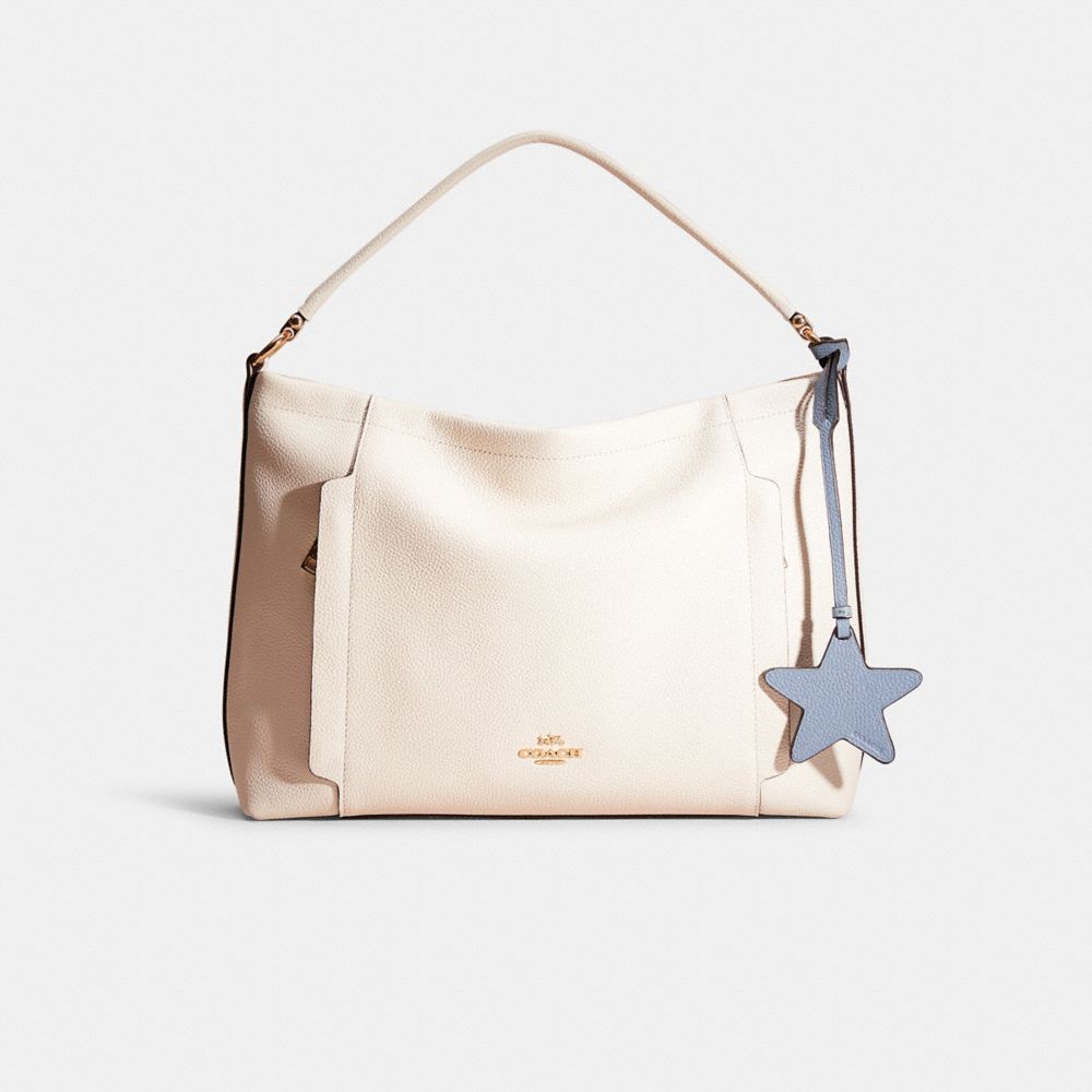 COACH®,REMADE STAR BAG CHARM,Leather,School Spirit,Chambray,Inside View, Top View