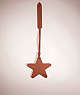 COACH®,REMADE STAR BAG CHARM,Leather,School Spirit,Brown,Front View