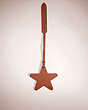 COACH®,REMADE STAR BAG CHARM,Leather,School Spirit,Brown,Front View