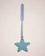 COACH®,REMADE STAR BAG CHARM,Leather,School Spirit,Chambray,Front View