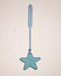COACH®,REMADE STAR BAG CHARM,Leather,School Spirit,Chambray,Back View