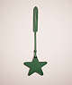 COACH®,REMADE STAR BAG CHARM,Leather,School Spirit,Green Multi,Front View