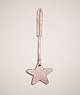 COACH®,REMADE STAR BAG CHARM,Leather,School Spirit,Rose Gold Metallic,Front View