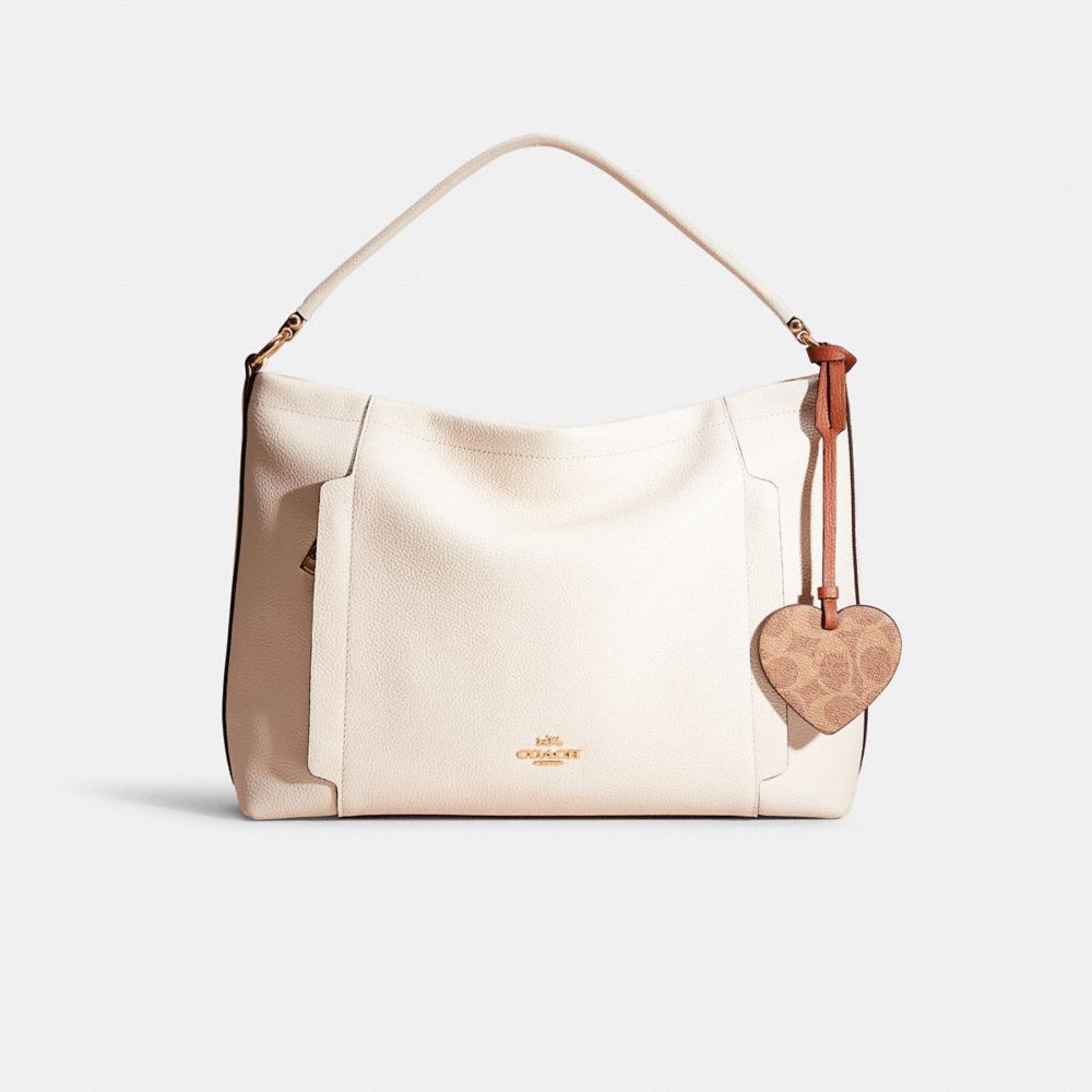 COACH®,Remade Heart Bag Charm,Bag Charm,Heart Embellishment,Casual,Gray,Inside View, Top View