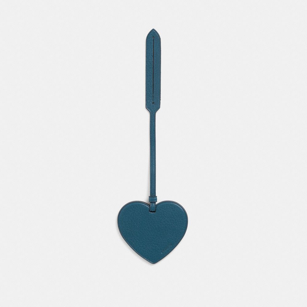 COACH®,Remade Heart Bag Charm,Bag Charm,Heart Embellishment,Casual,Teal,Front View