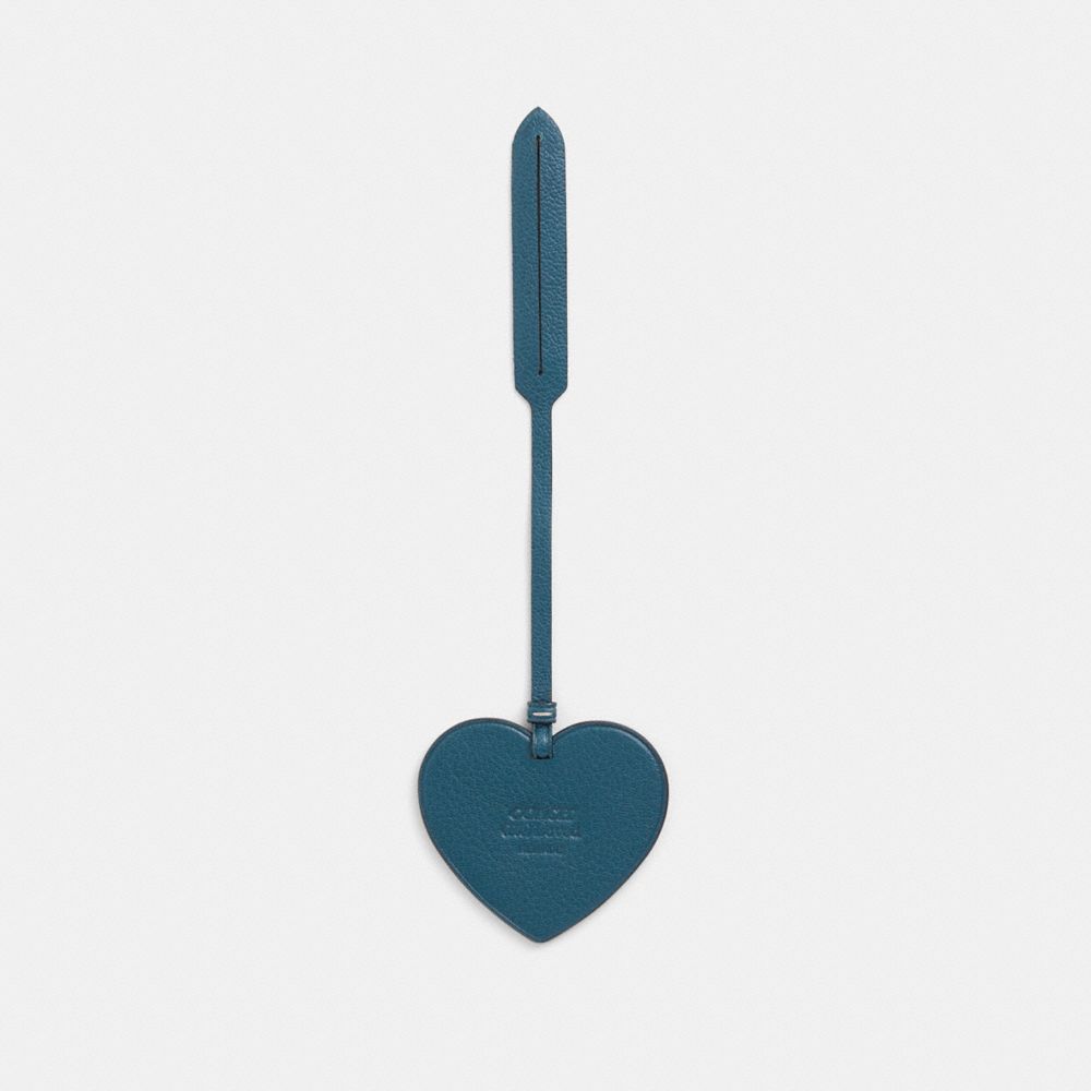 COACH®,Remade Heart Bag Charm,Bag Charm,Heart Embellishment,Casual,Teal,Back View