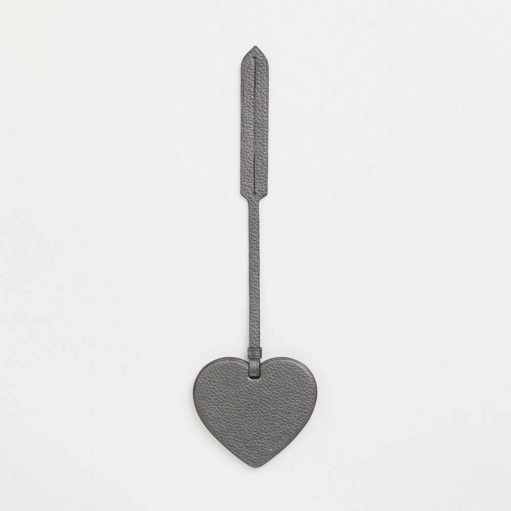 Coach Remade Heart Bag Charm In Gunmetal