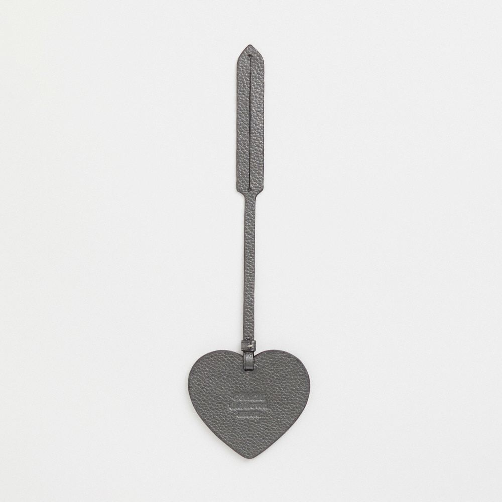 Coach Remade Heart Bag Charm In Gunmetal