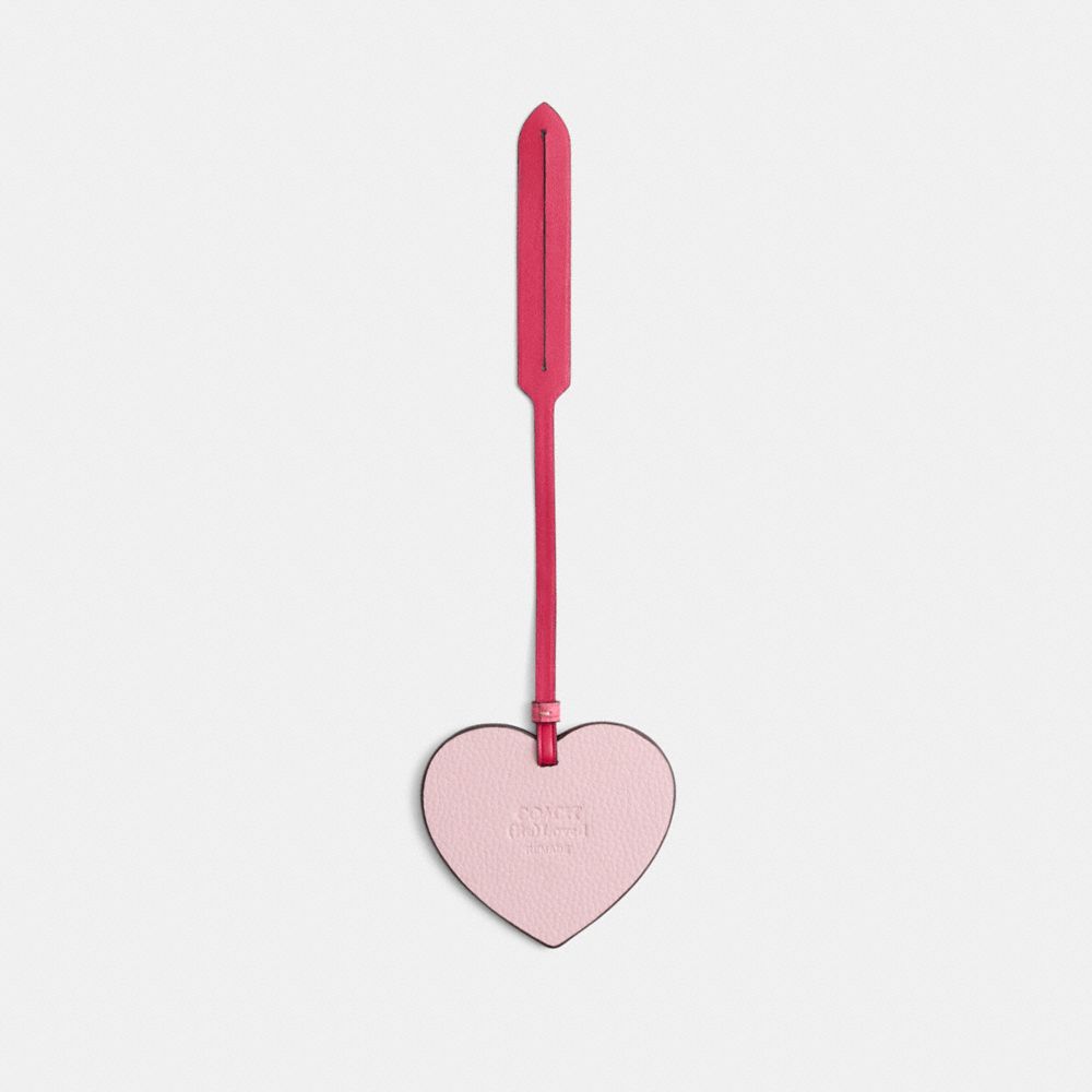 Coach Remade Heart Bag Charm In Red