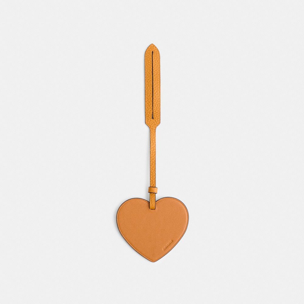 COACH®,Remade Heart Bag Charm,Bag Charm,Heart Embellishment,Casual,Orange,Front View