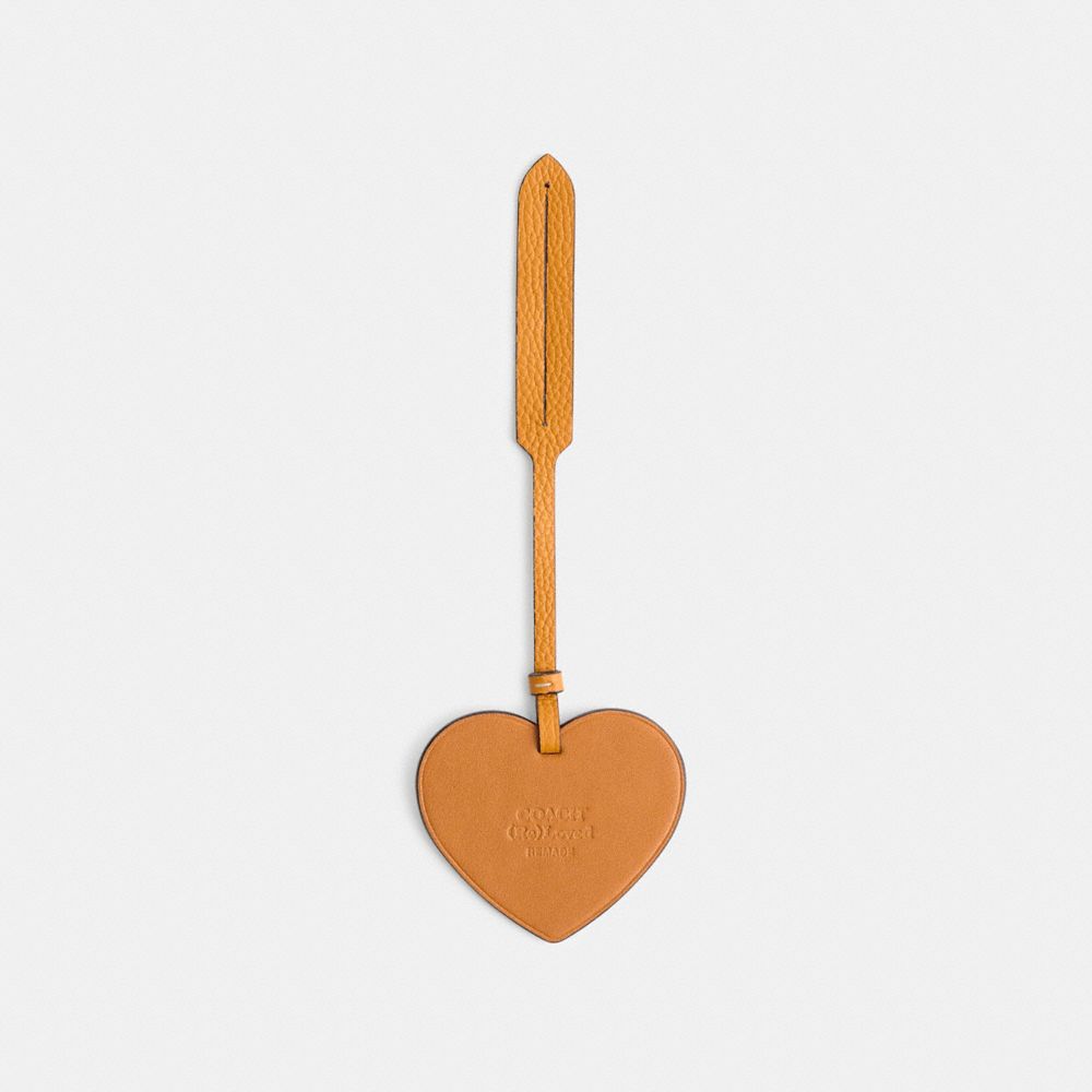 COACH®,Remade Heart Bag Charm,Bag Charm,Heart Embellishment,Casual,Orange,Back View
