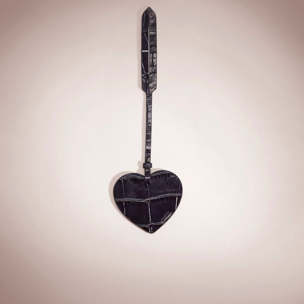 COACH®,Remade Heart Bag Charm,Bag Charm,Heart Embellishment,Casual,Black,Front View