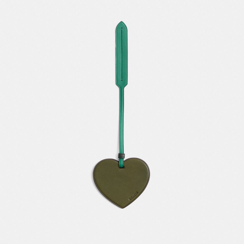 Coach Remade Heart Bag Charm In Green