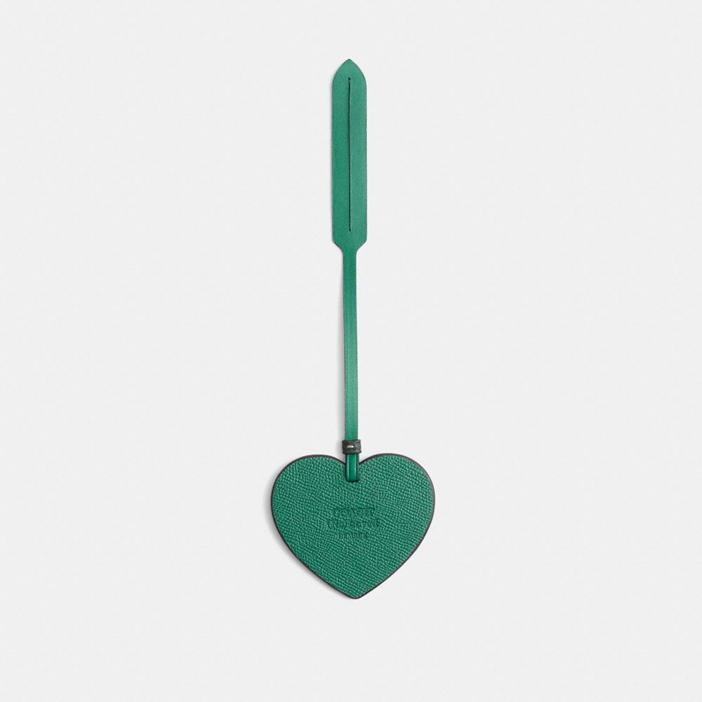 Coach Remade Heart Bag Charm In Green