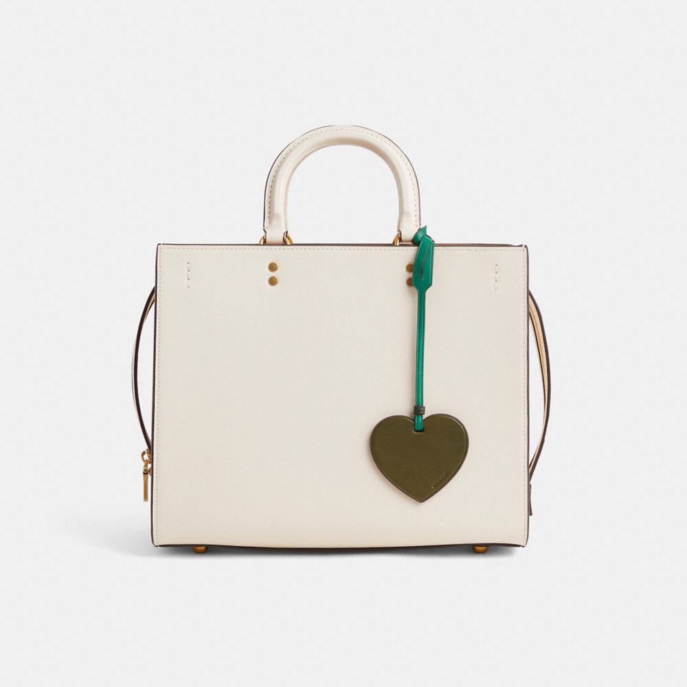 Coach Remade Heart Bag Charm In Green