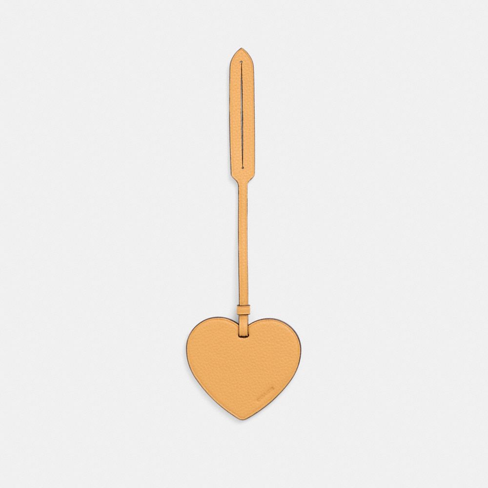 Coach Remade Heart Bag Charm In Yellow