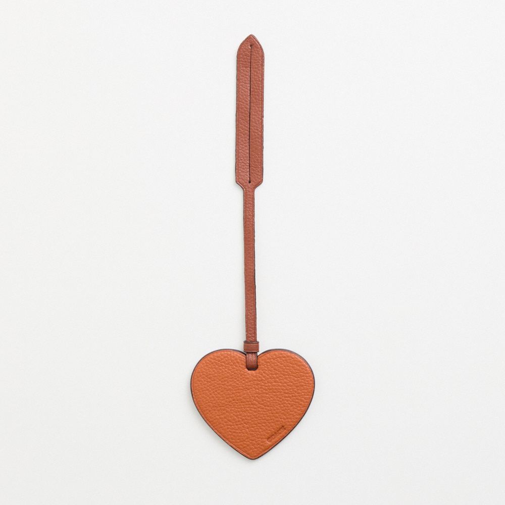 Coach Remade Heart Bag Charm In Orange Multi