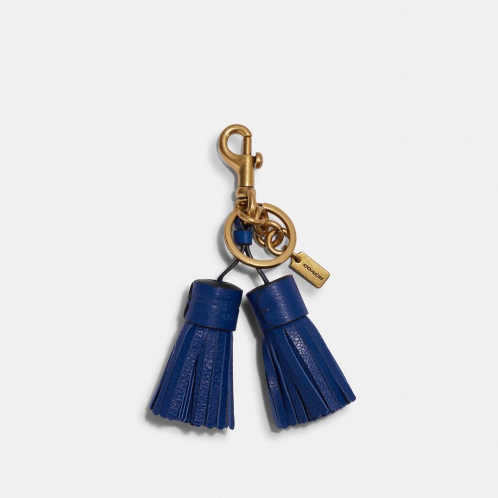 Coach Remade Tassel Bag Charm In Blue