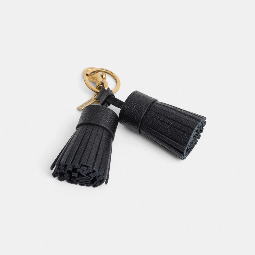 Coach Remade Tassel Bag Charm In Black
