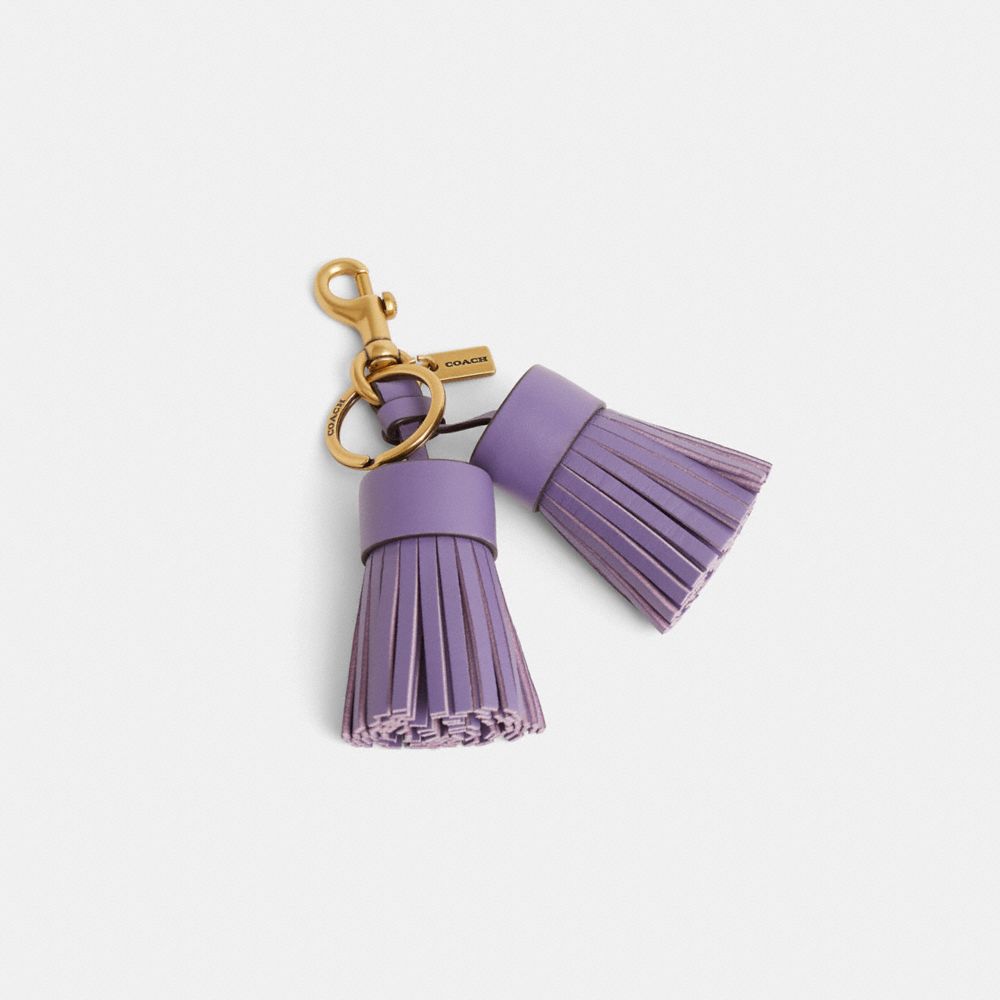 Coach Remade Tassel Bag Charm In Purple