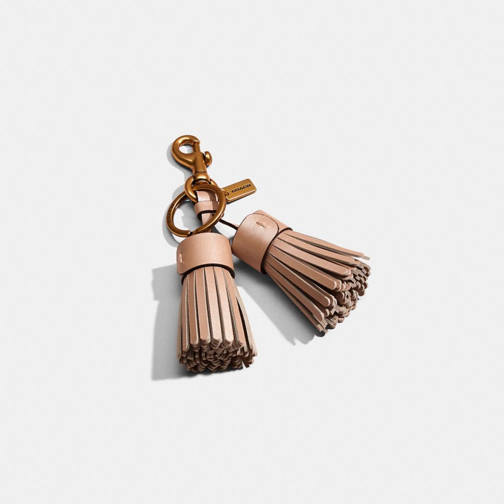 Leather tassel bag discount charm