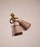 COACH®,REMADE TASSEL BAG CHARM,Leather,Mini,Pink,Front View