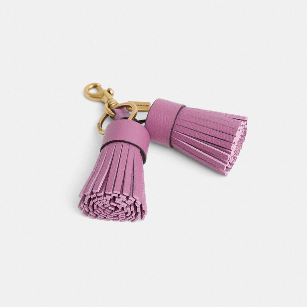 Coach Remade Tassel Bag Charm In Pink