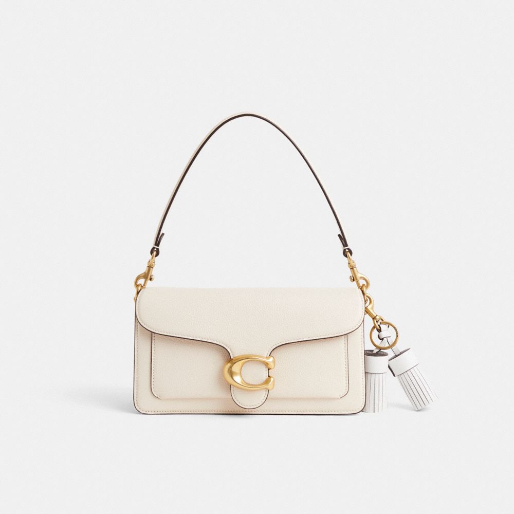 COACH®,Remade Tassel Bag Charm,Leather,Bag Charm,Tassel,Logo,Cocktail,White,Angle View