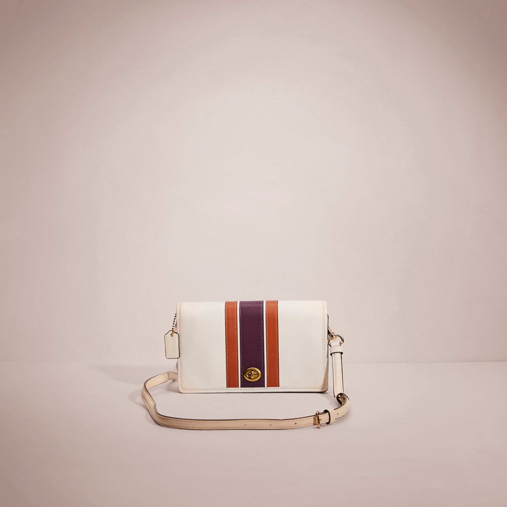 Restored Callie Foldover Chain Clutch With Varsity Stripe