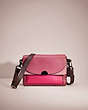 COACH®,RESTORED DREAMER SHOULDER BAG IN COLORBLOCK WITH WHIPSTITCH,Smooth Leather,Medium,True Pink Multi/Pewter,Front View